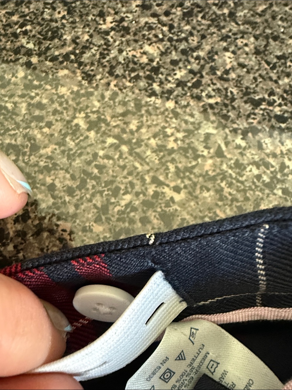 Lands' End Navy and Red Plaid Pleated Mini Skirt altered. - Picture 8 of 11
